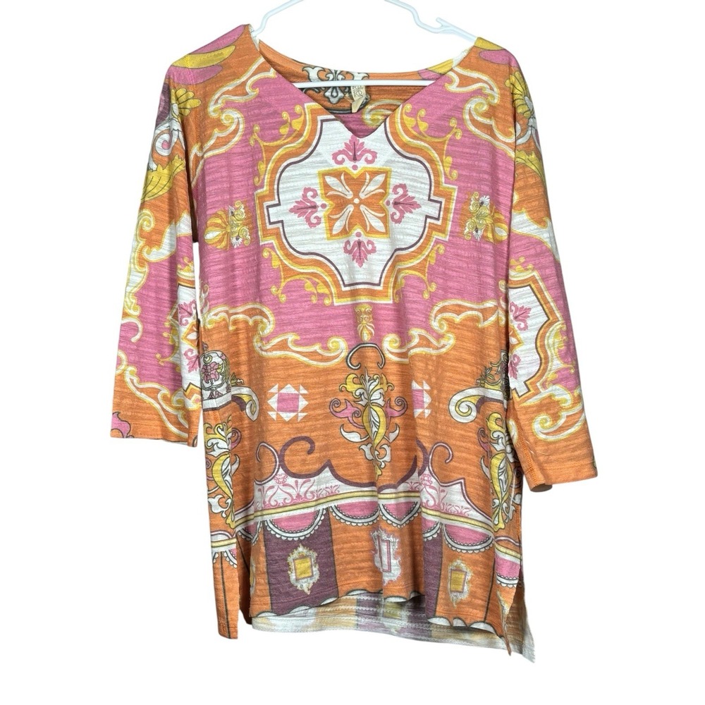 Atelier 5 by Gozde Yilmaz Women's L Boho Tunic Top Multicolor Paisley USA
